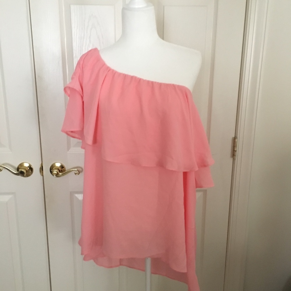 Pink Flouncy On/Off Shoulder Blouse Top